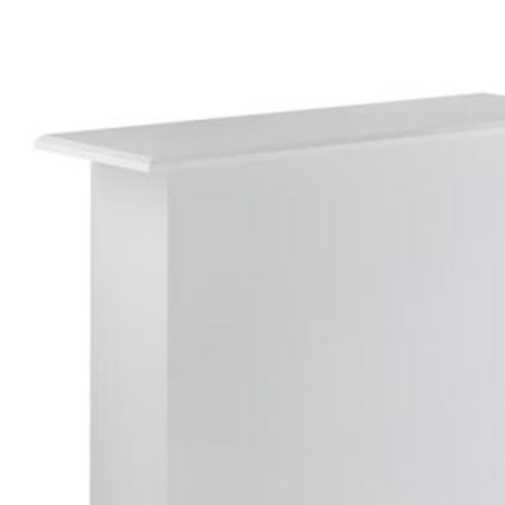 Rectangular Wooden Bar Table with Storage, White and Chrome - View 2