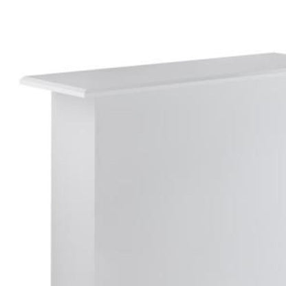 Rectangular Wooden Bar Table with Storage, White and Chrome - View 2