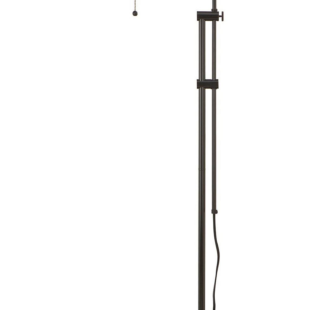Metal Rectangular Floor Lamp with Adjustable Pole, Dark Bronze - View 3