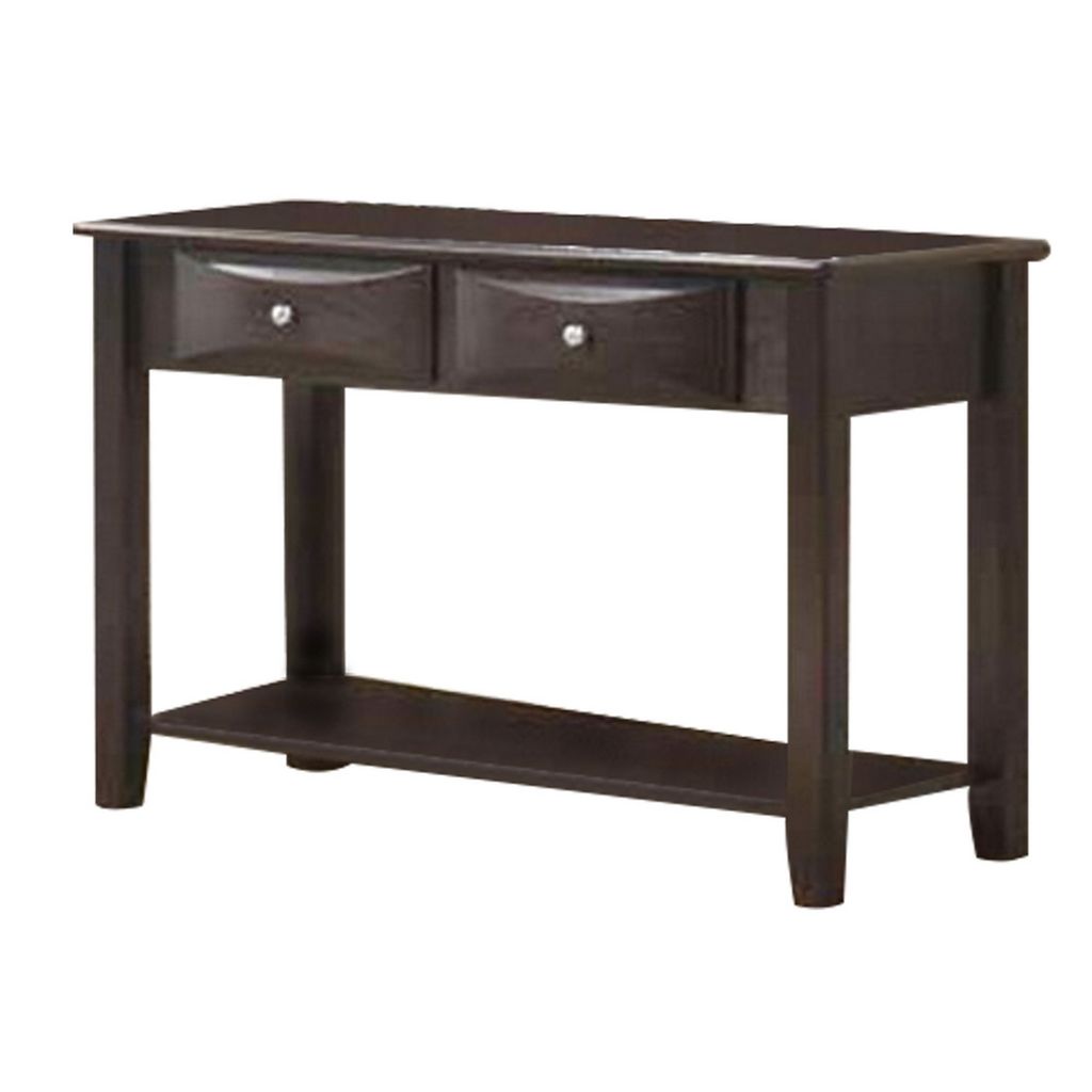 Wooden Console Table with 2 Spacious Drawers, Brown