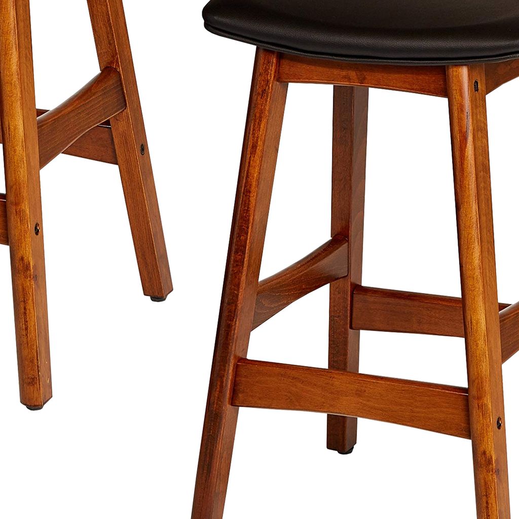 Wooden Counter Height Stool In Black And Brown, Set of 2 - View 2