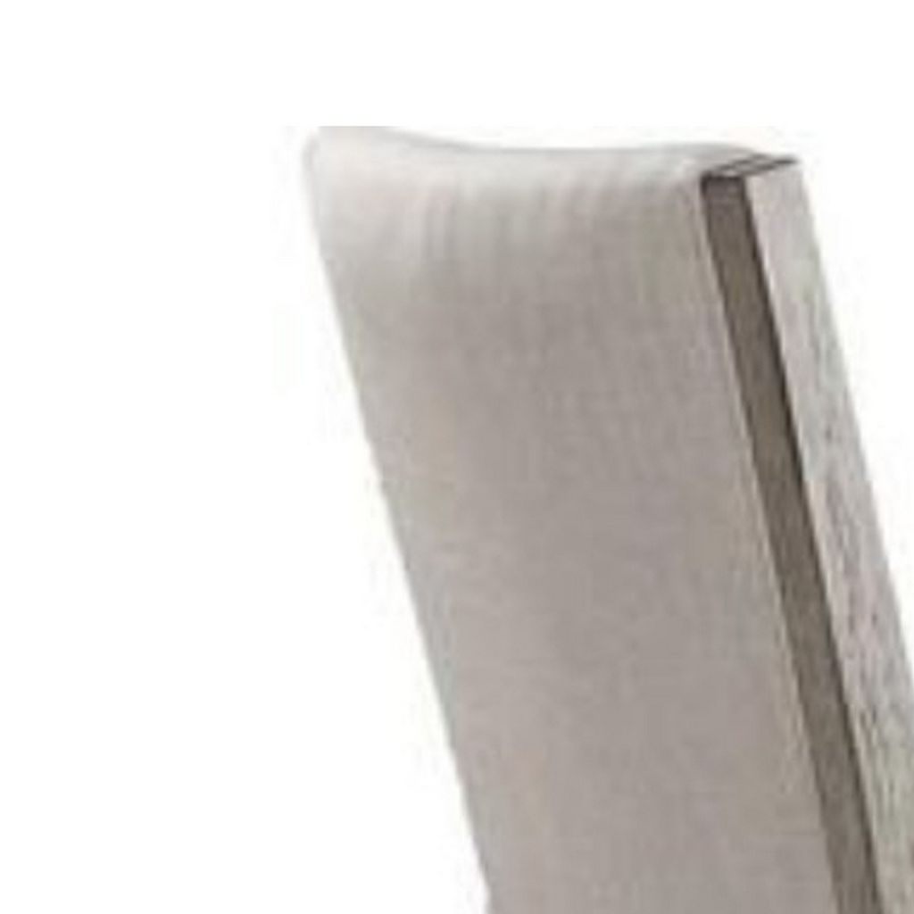 Transitional Style Wooden Side Chair with Fabric Upholstery, Set of 2, Gray Oak - View 2