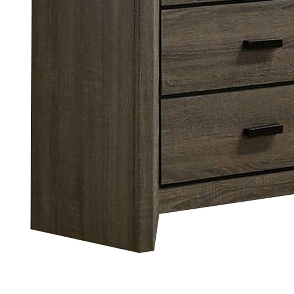 Dresser with Black Rectangular Pulls, Gray - View 4
