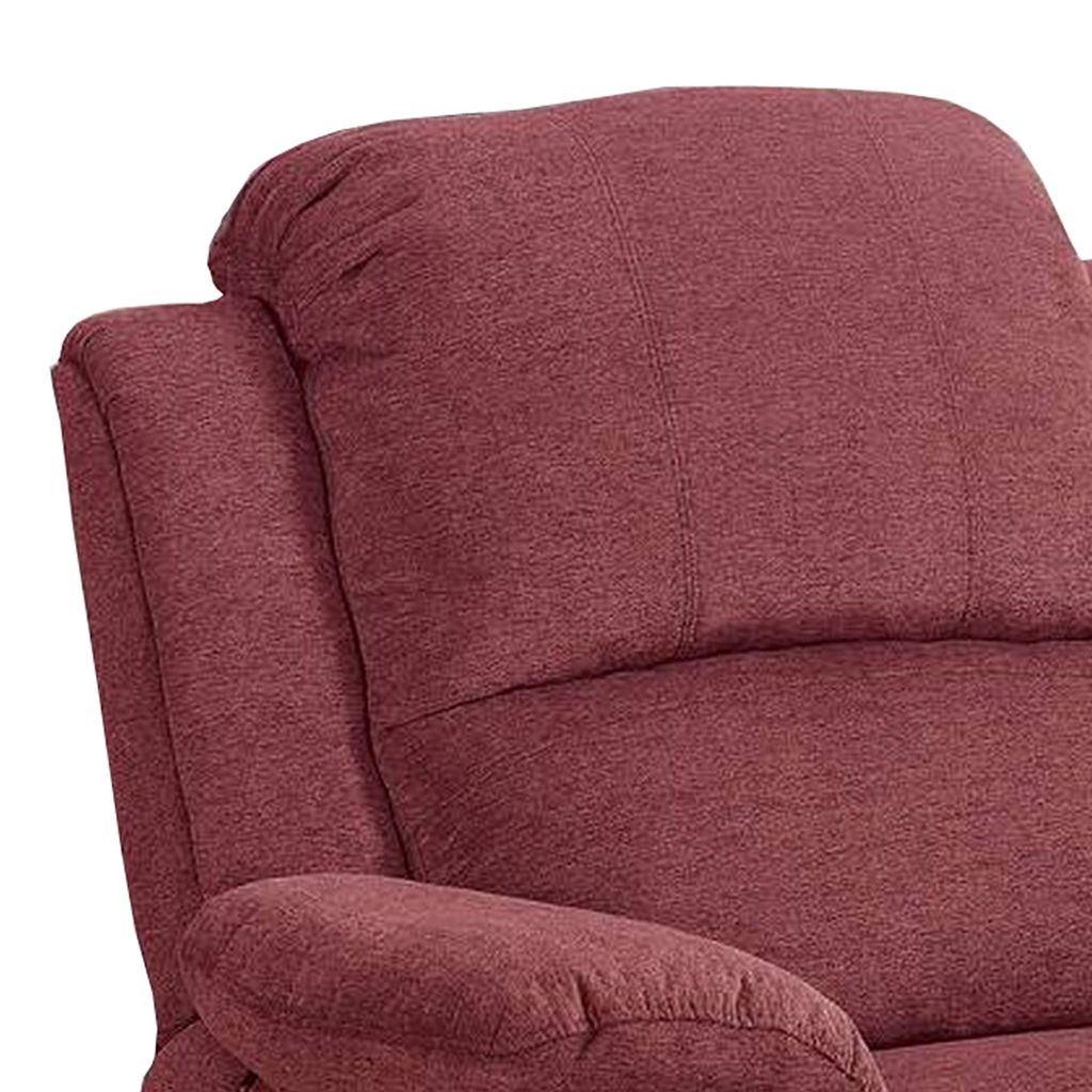 39 Inch Fabric Power Recliner with USB Port, Red - View 2