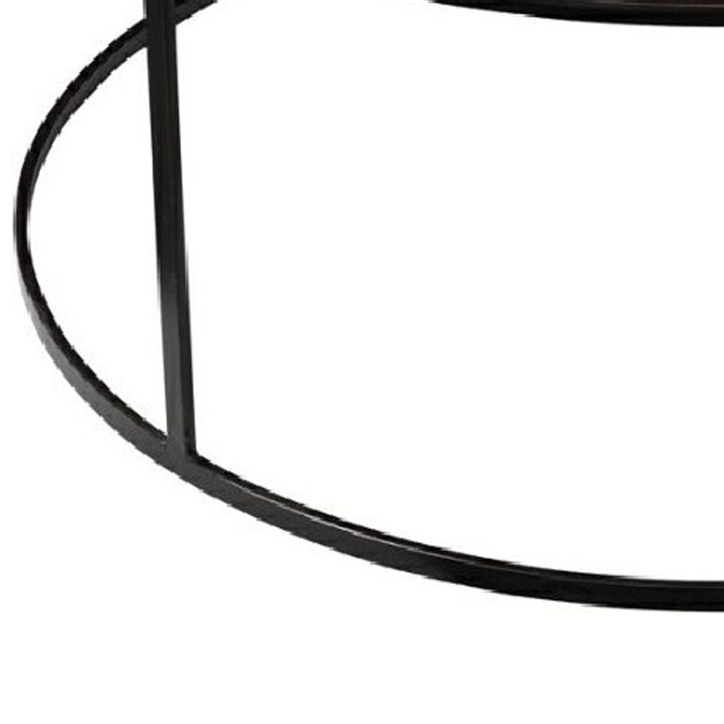 Round Metal Frame Side Table with Tubular Legs, Dark Brown - View 3