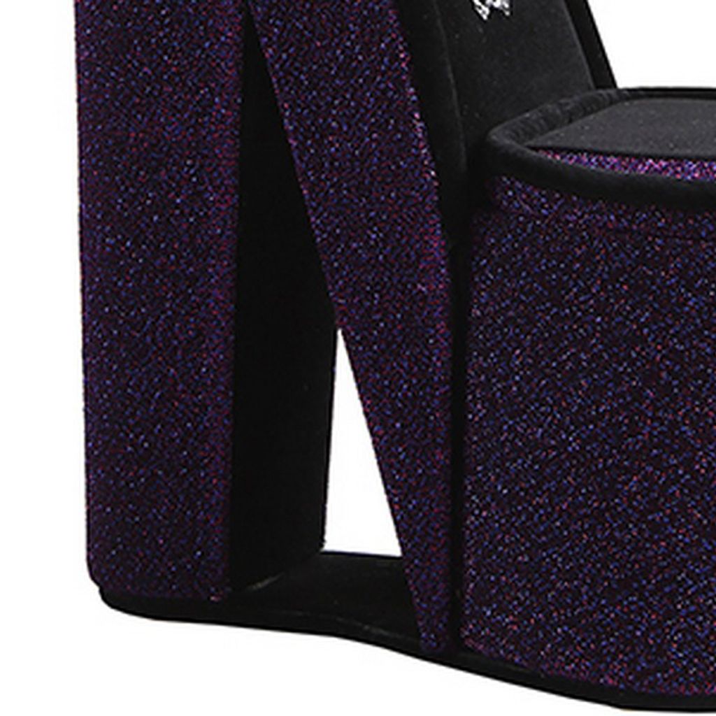 High Heel Shoe Jewelry Box with 3 Hooks and Storage, Purple - View 3