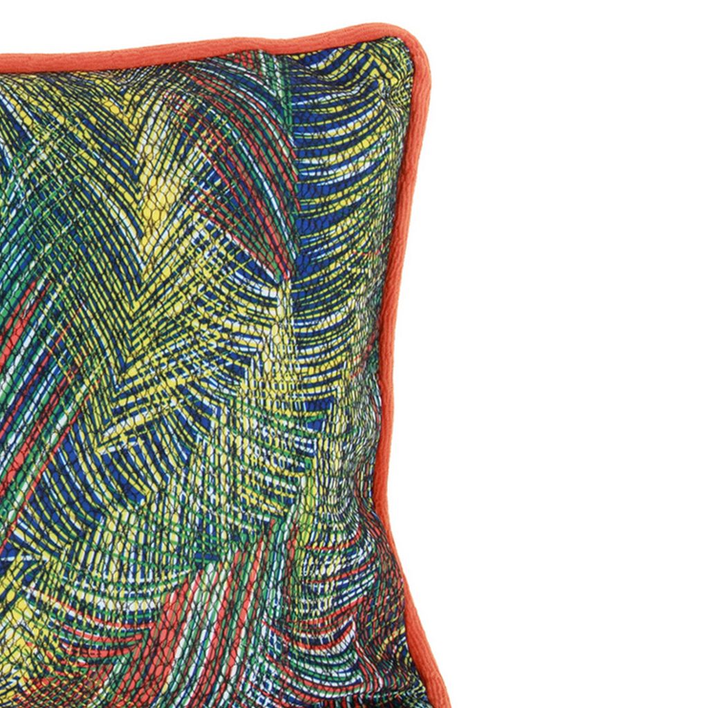 20 X 14 Inch Fabric Pillow with Abstract Art Details, Multicolor - View 3