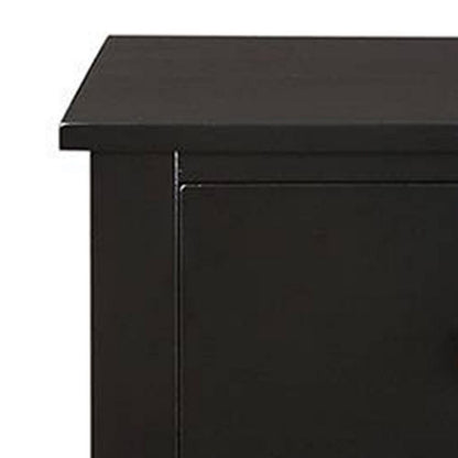 Pine Wood Night Stand With 2 Drawers, Black - View 4