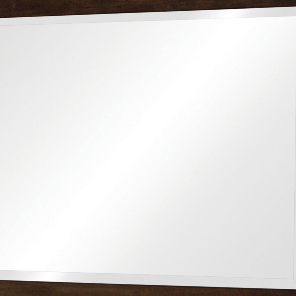 40 Inch Solid Wood Modern Mirror, Portrait, Framed, Cappuccino Brown - View 3