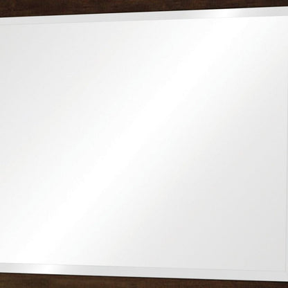 40 Inch Solid Wood Modern Mirror, Portrait, Framed, Cappuccino Brown - View 3