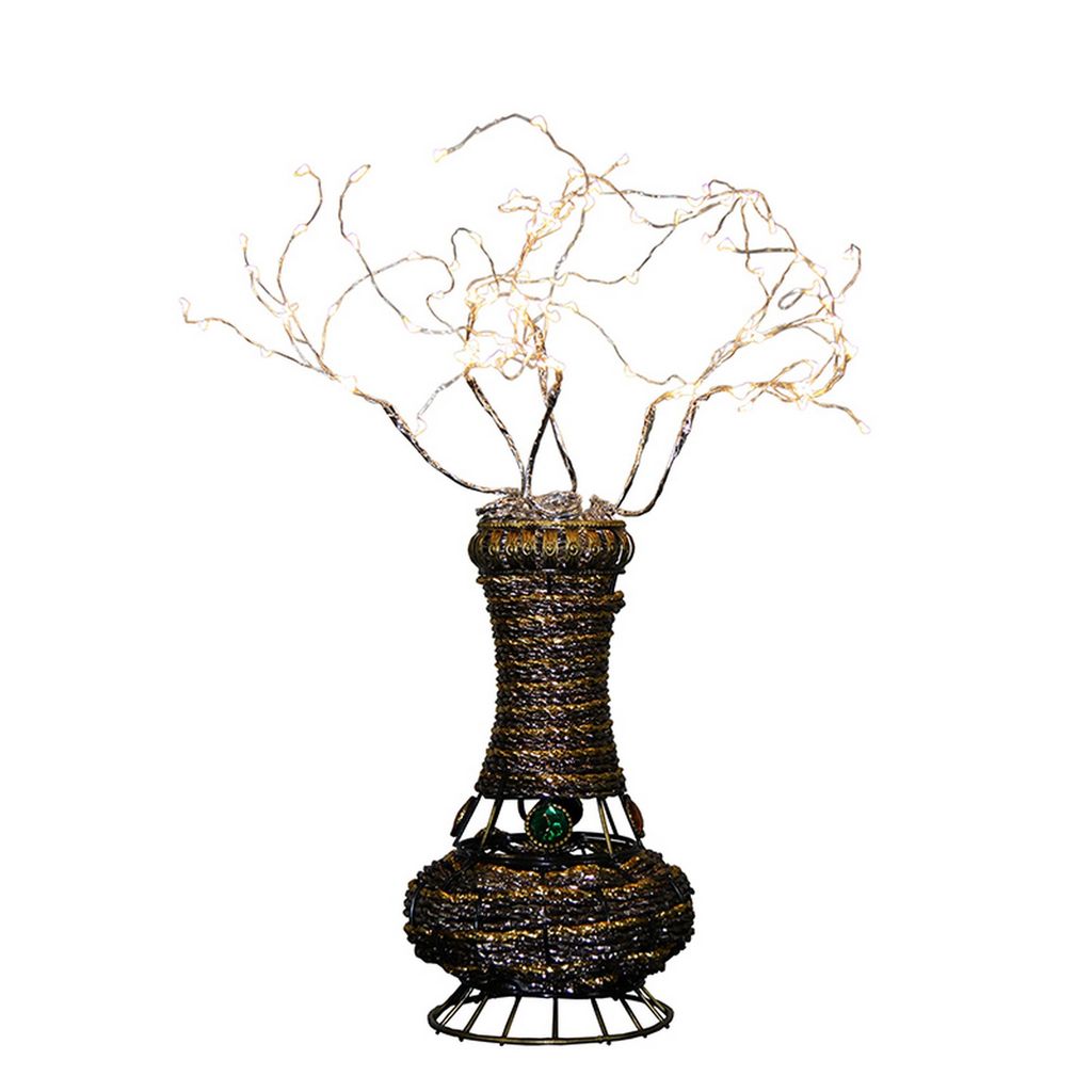 Tree Table Lamp with Aluminum Wire and Multiple LED, White