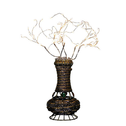 Tree Table Lamp with Aluminum Wire and Multiple LED, White