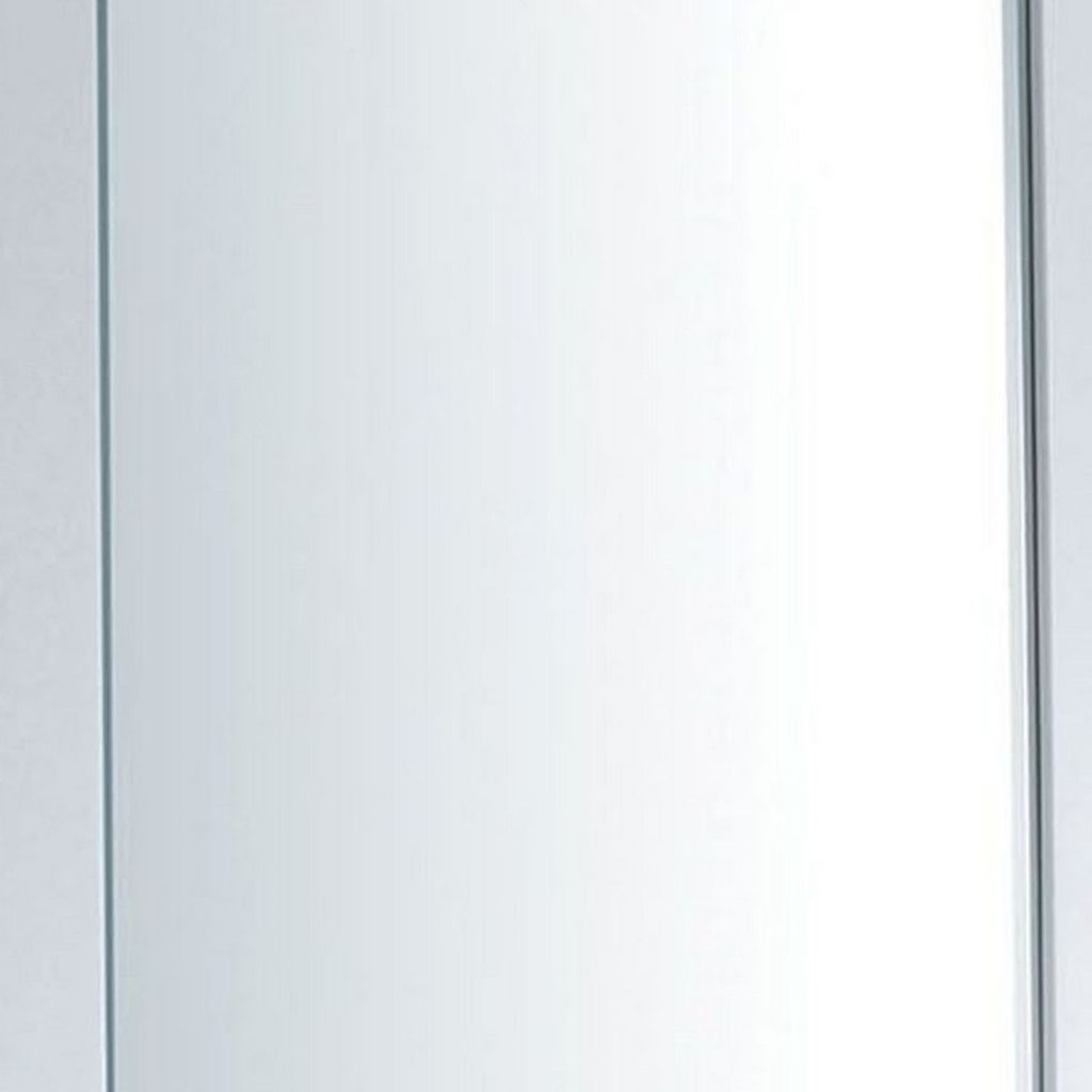 27 Inch Contemporary Wooden Frame Rectangular Mirror, White - View 4