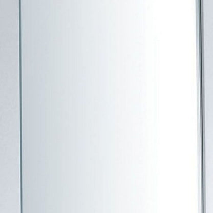 27 Inch Contemporary Wooden Frame Rectangular Mirror, White - View 4