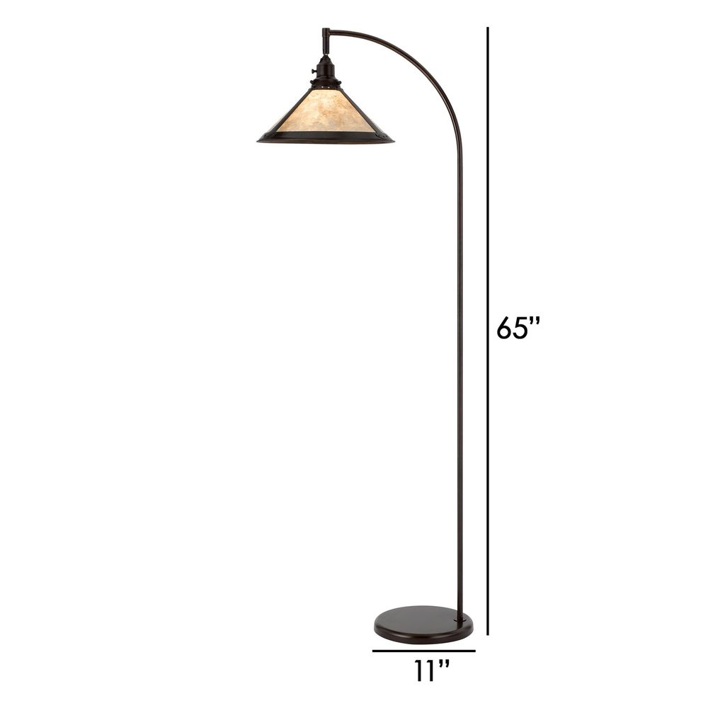 Cyan 65 Inch Adjustable Metal Arc Floor Lamp, White Mica Shade, Dark Bronze - View 5