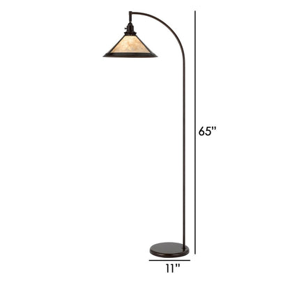 Cyan 65 Inch Adjustable Metal Arc Floor Lamp, White Mica Shade, Dark Bronze - View 5