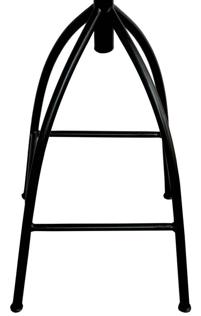 Pia 32-35 Extra Tall Adjustable Barstool, Natural Brown Mango Wood Seat, Black Iron Frame  - View 5