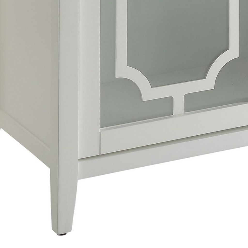 Pali 47 Inch Wall Mirror, Beveled Edge, Art Deco, Faux Crystals, Silver - View 5