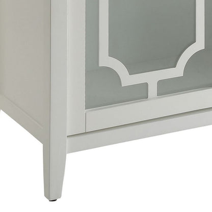 Pali 47 Inch Wall Mirror, Beveled Edge, Art Deco, Faux Crystals, Silver - View 5
