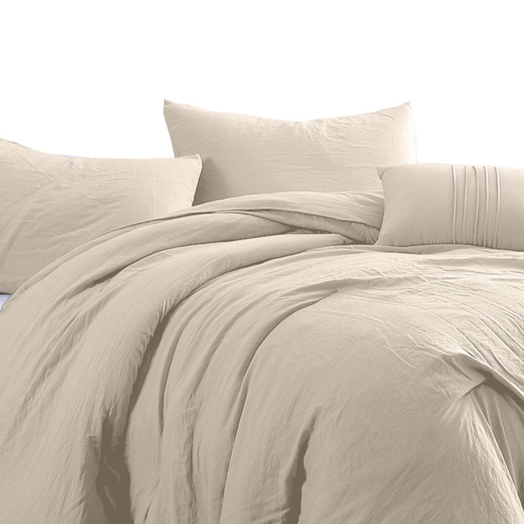 Veria 4 Piece Queen Comforter Set with Deep Stitching The Urban Port, Beige - View 3
