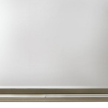 Contemporary Wall Mirror with LED and Accent Details, Gold and Brown - View 5