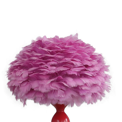 Lily 24 Inch Metal Glam Feather Table Lamp, Candlestick, 40W, Pink, Red - View 3