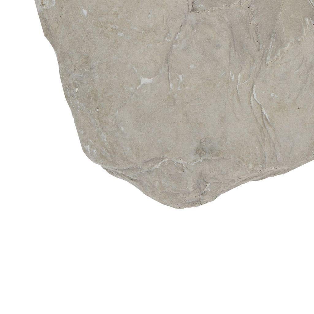 Concrete Fossil Accent Stone with Maple Leaf Imprint, White - View 4