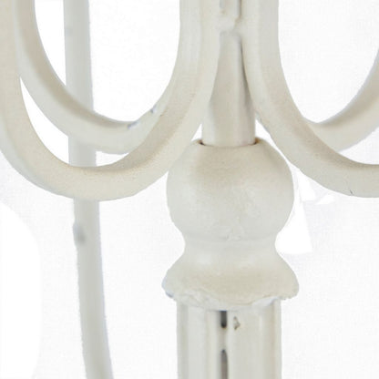 30 Inch Classic 11 Light Candelabra, Curved Arms, White Iron Frame - View 4