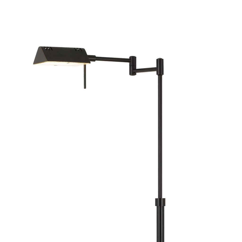 10W LED Adjustable Metal Floor Lamp with Swing Arm, Black - View 2