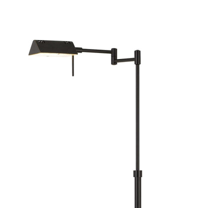 10W LED Adjustable Metal Floor Lamp with Swing Arm, Black - View 2