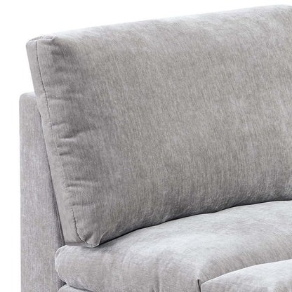 Luna 35 Inch Modular Armless Chair, Three Layer Plush Cushioned Seat, Gray - View 2