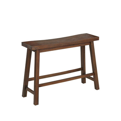 Saddle Design Wooden Bench with Grain Details – Brown