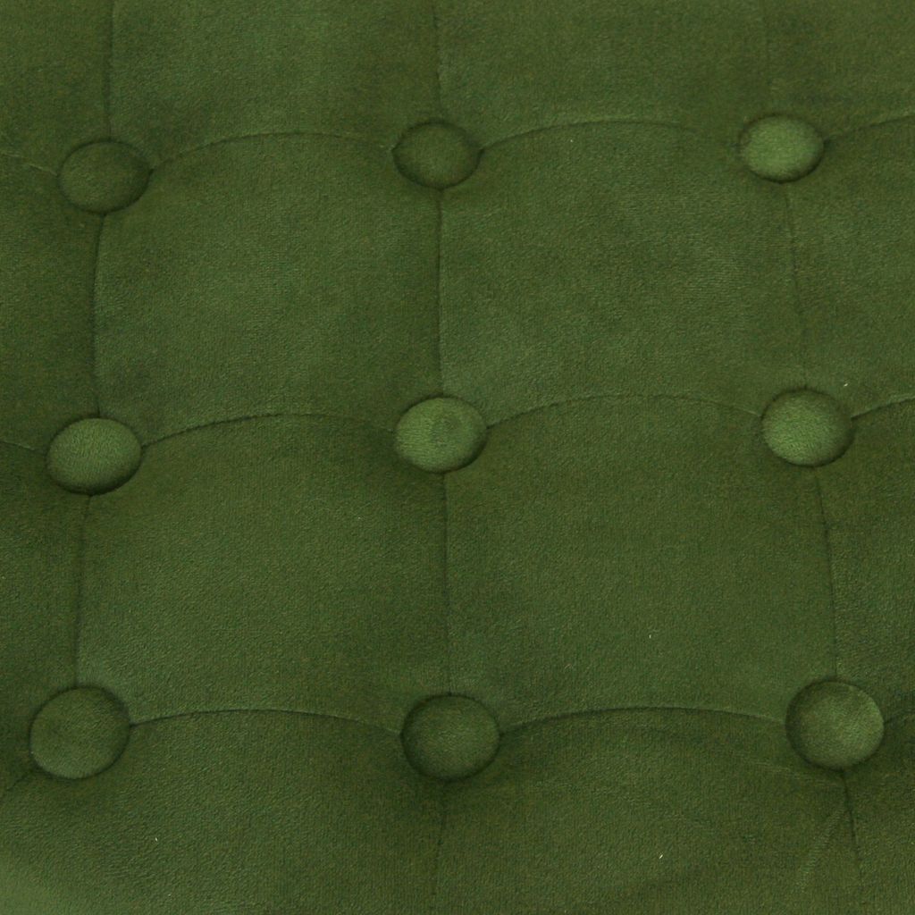 Button Tufted Velvet Upholstered Wooden Ottoman with Hidden Storage, Green and Brown - View 5