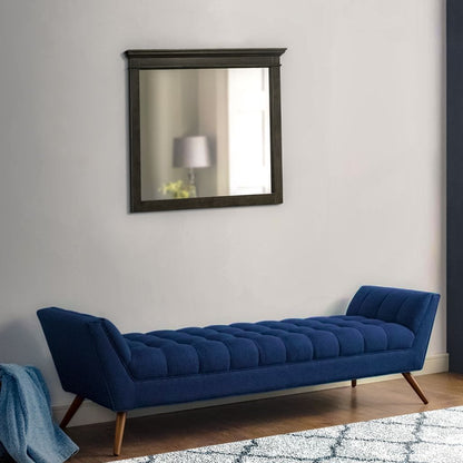 35 x 42 Inch Rectangular Wood Frame Dresser Mirror, Molded, Charcoal Gray - View 6