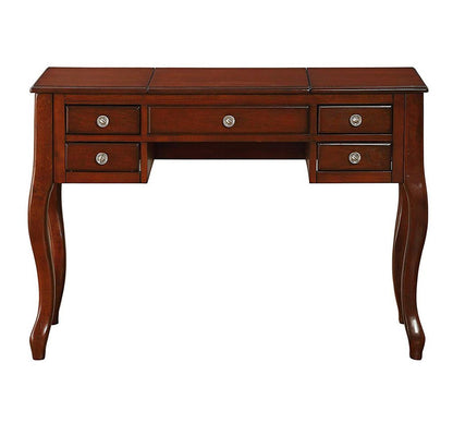 Cherub Vanity Set Featuring Stool and Flip-Up Mirror Cherry Brown - View 2