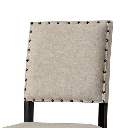 SANIA II Rustic Bar Chair In Ivory Linen, Cream, Set of 2 - View 3