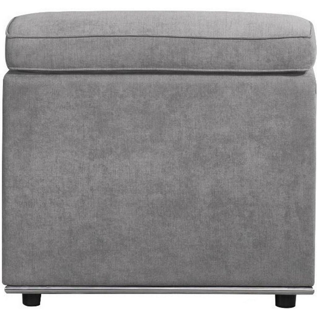 Fabric Upholstered Modular Armless Chair, Dark Gray - View 5