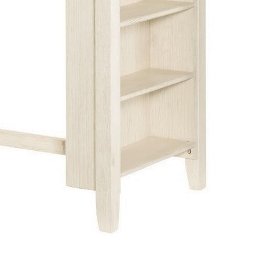 Joss 60 Inch Cottage Counter Height Table, 2 Tone Wood, Gray Top Cream Base - View 4