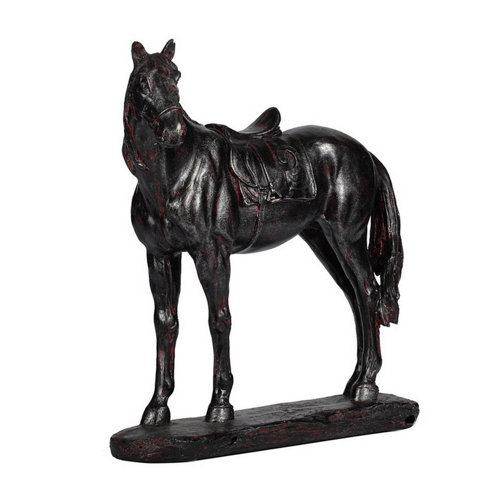 Don 10 Inch Horse Figurine Sculpture, Handmade Table Accent Brown Polyresin - View 2