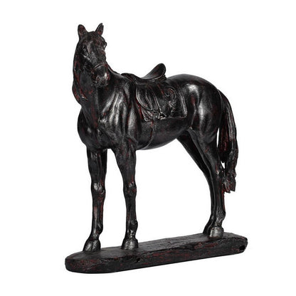 Don 10 Inch Horse Figurine Sculpture, Handmade Table Accent Brown Polyresin - View 2