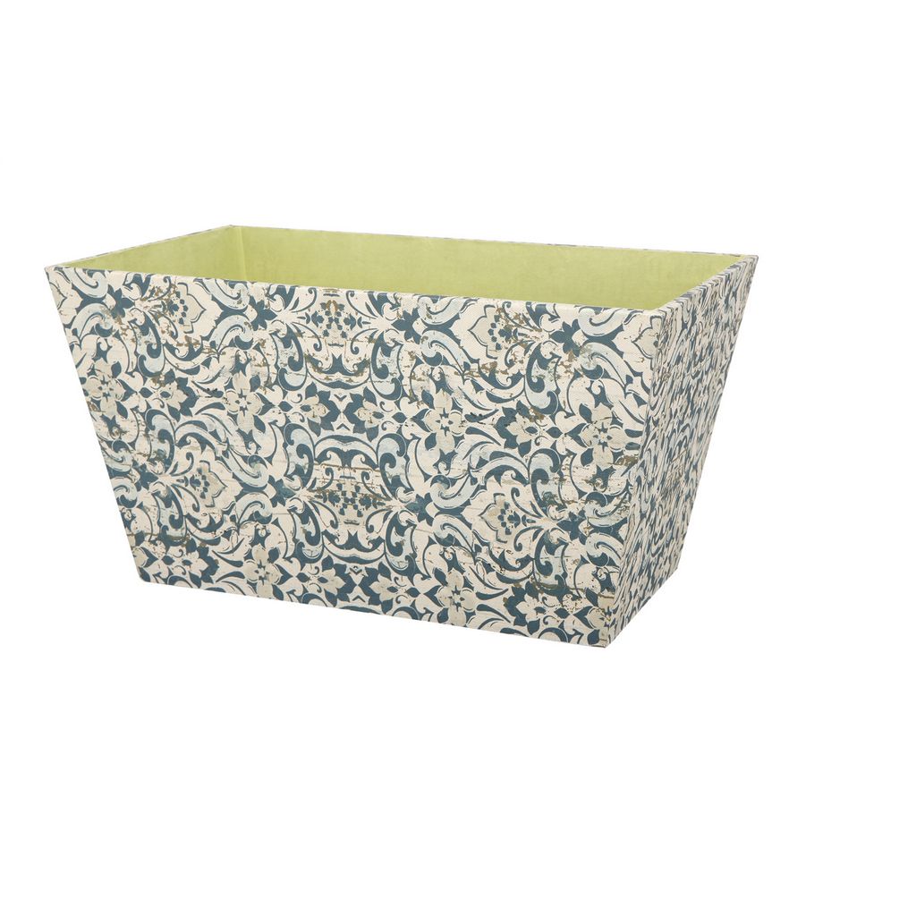 Rectangular Containers with Narrow Bottom, Set of 3, Blue and Beige - View 3