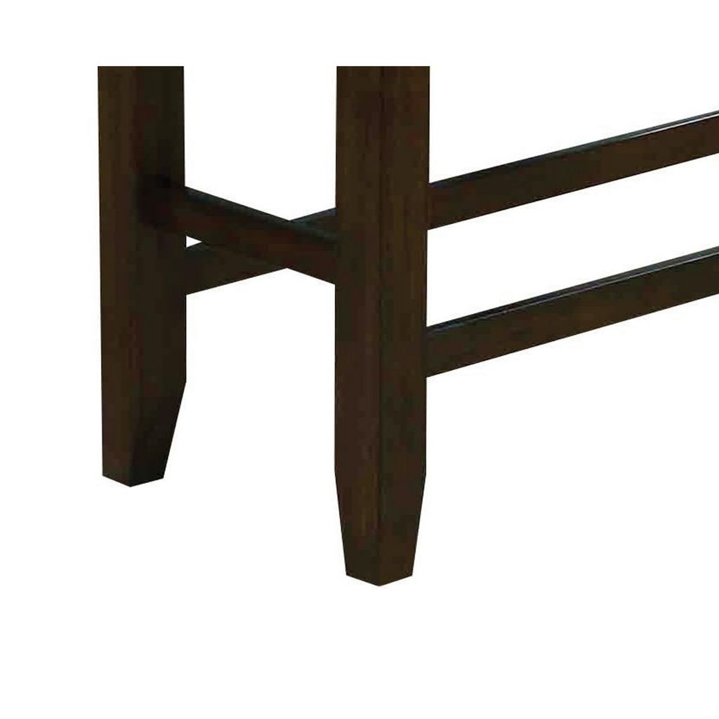 Comfy Wooden Counter Height Bench, Black & Espresso Brown - View 5