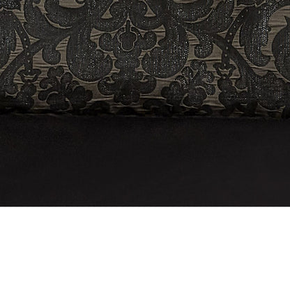 Pixie 9 Piece Polyester Queen Comforter Set, Damask Pattern, Charcoal Gray - View 4