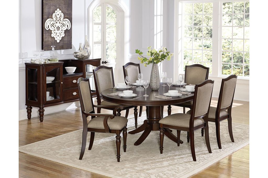 Counter Height Wooden Arm Chair With Turned Legs, Set of 2, Beige & Brown - View 3