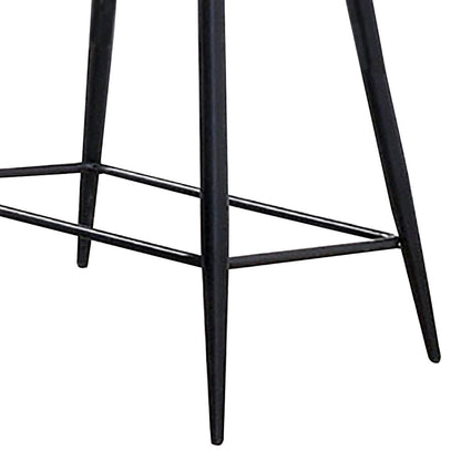 30 Inch Bar Height Chair, Padded Seating, Metal Legs, Black - View 5