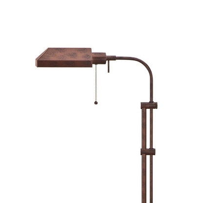Metal Rectangular Floor Lamp with Adjustable Pole, Bronze - View 2