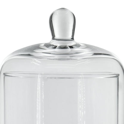 Set of 2 Large Glass Serving Platters with Dome and Finial Handle, Clear - View 3
