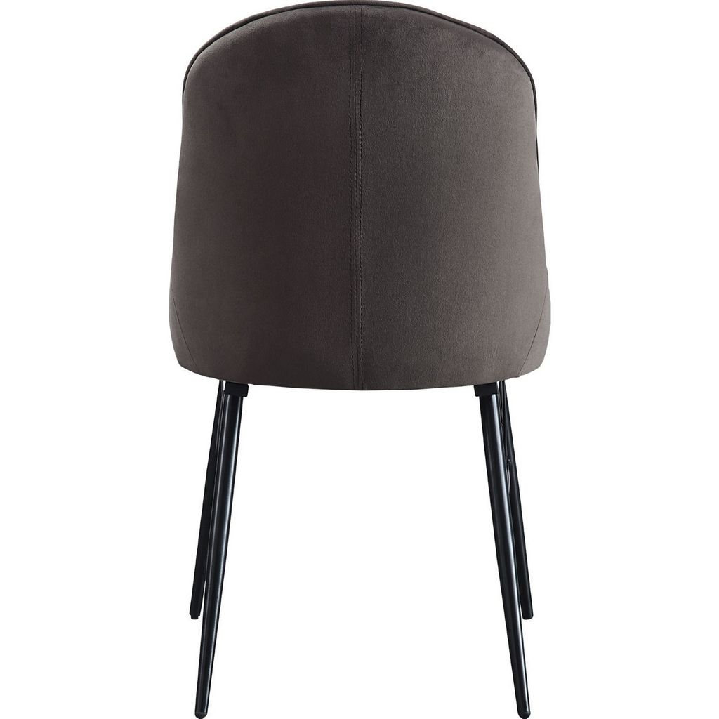 Fabric Upholstered Side Chair, Set of 2, Gray and Black - View 4