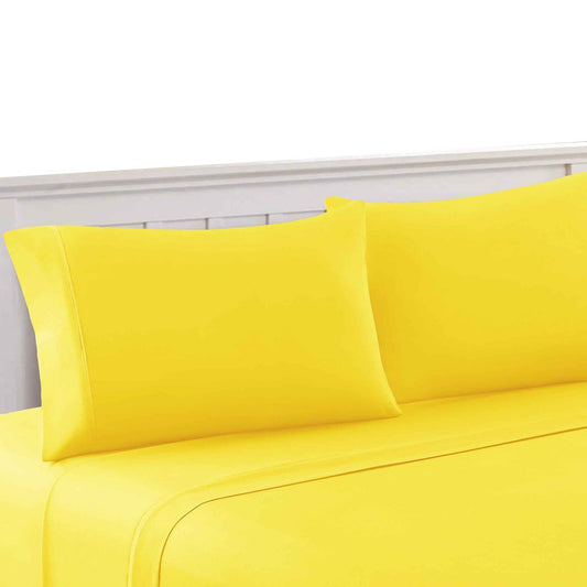 Bezons 4 Piece Queen Size Microfiber Sheet Set The Urban Port, Yellow