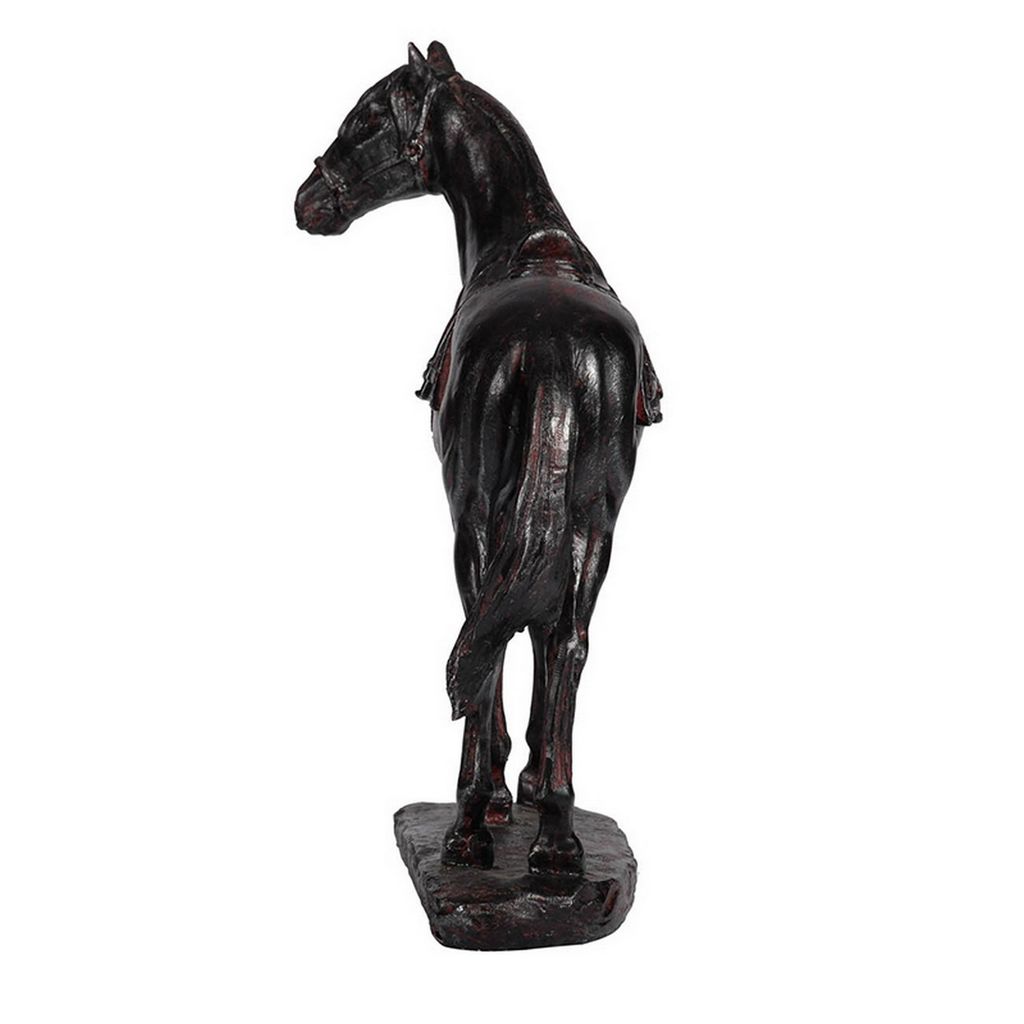 Don 10 Inch Horse Figurine Sculpture, Handmade Table Accent Brown Polyresin - View 4
